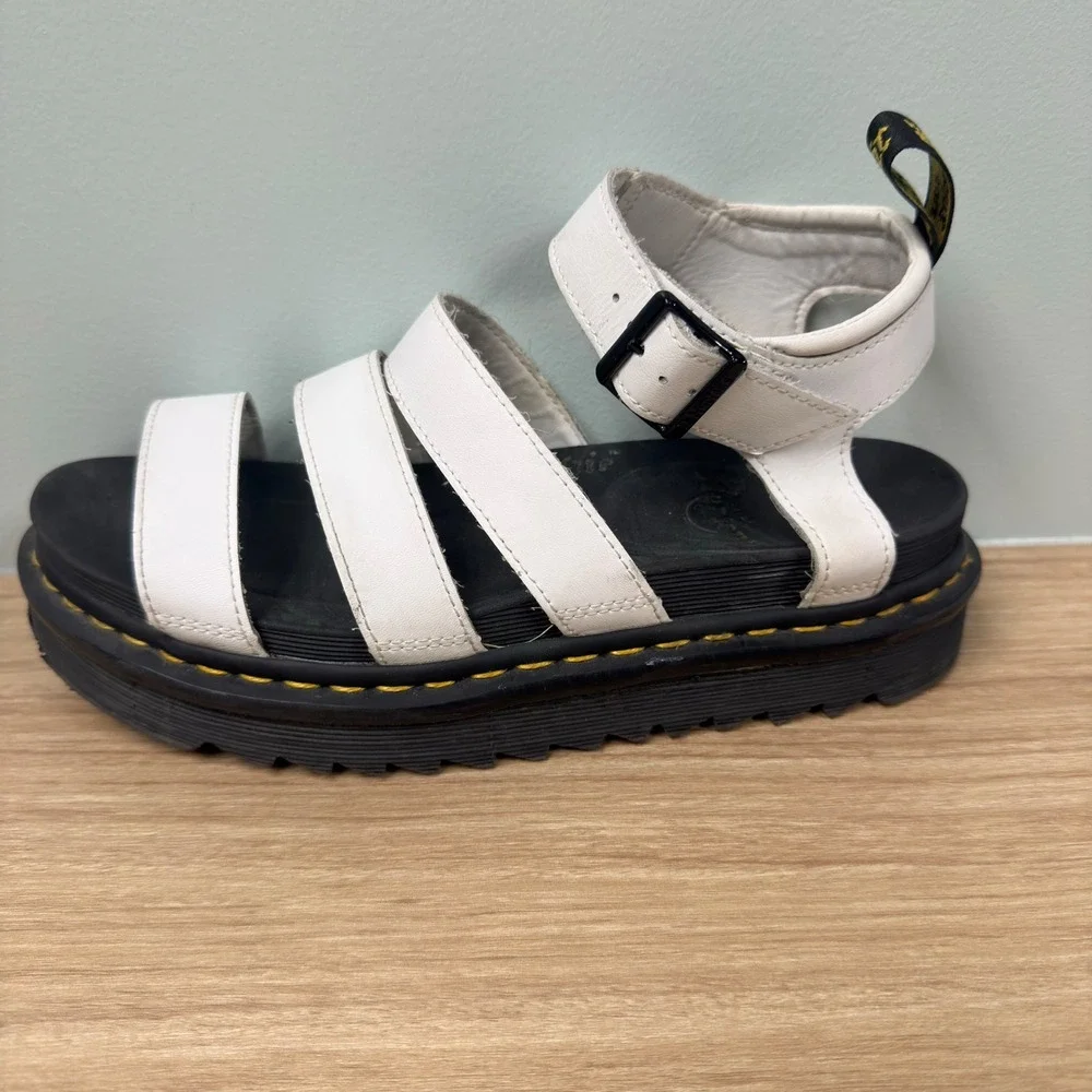 Dr. Martens Blaire Gladiator Sandals Womens 9 White Platform Strappy Lightweight